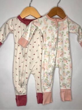 Sapling Organic Cotton Sleepers Bundle (2) 0–6M | Baby Girl Floral
